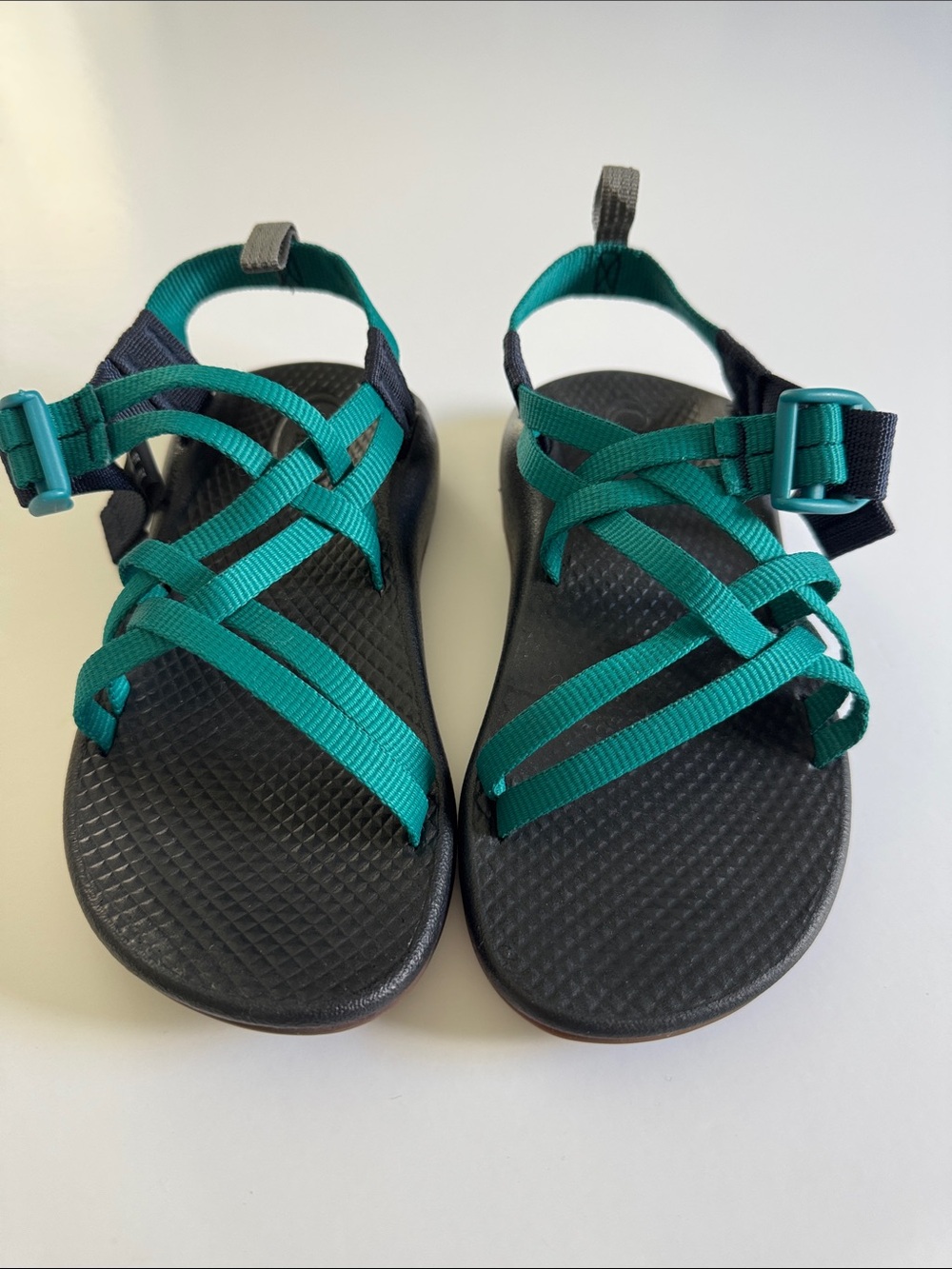 Chaco Kids EcoTread Teal and Black Adjustable Strap Sandals